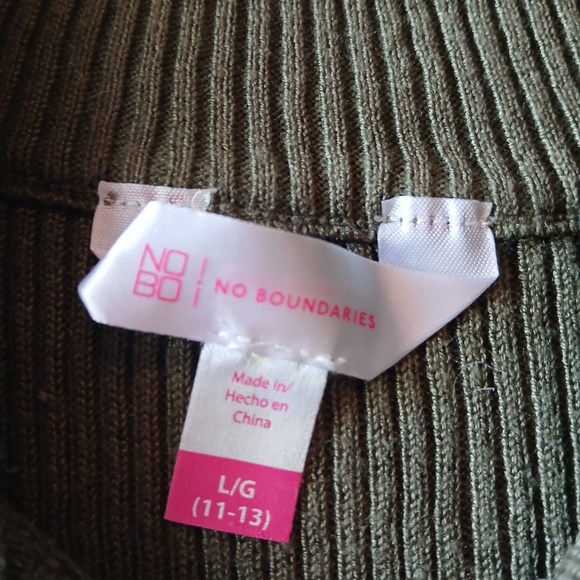 NO BOUNDARIES WOMEN'S LARGE (11-13) GREEN LONG SLEEVE DRESS - Picture 3 of 3